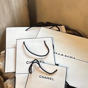 Chanel White Shopping Bag